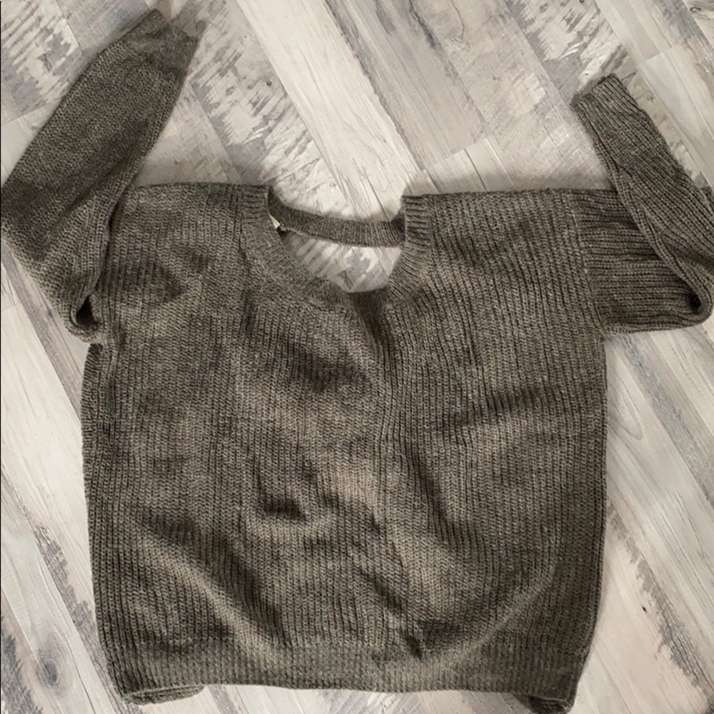 Olive Twist Back Sweater View 2